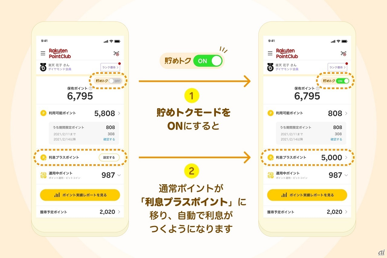 「貯めトクモード」の利用方法 